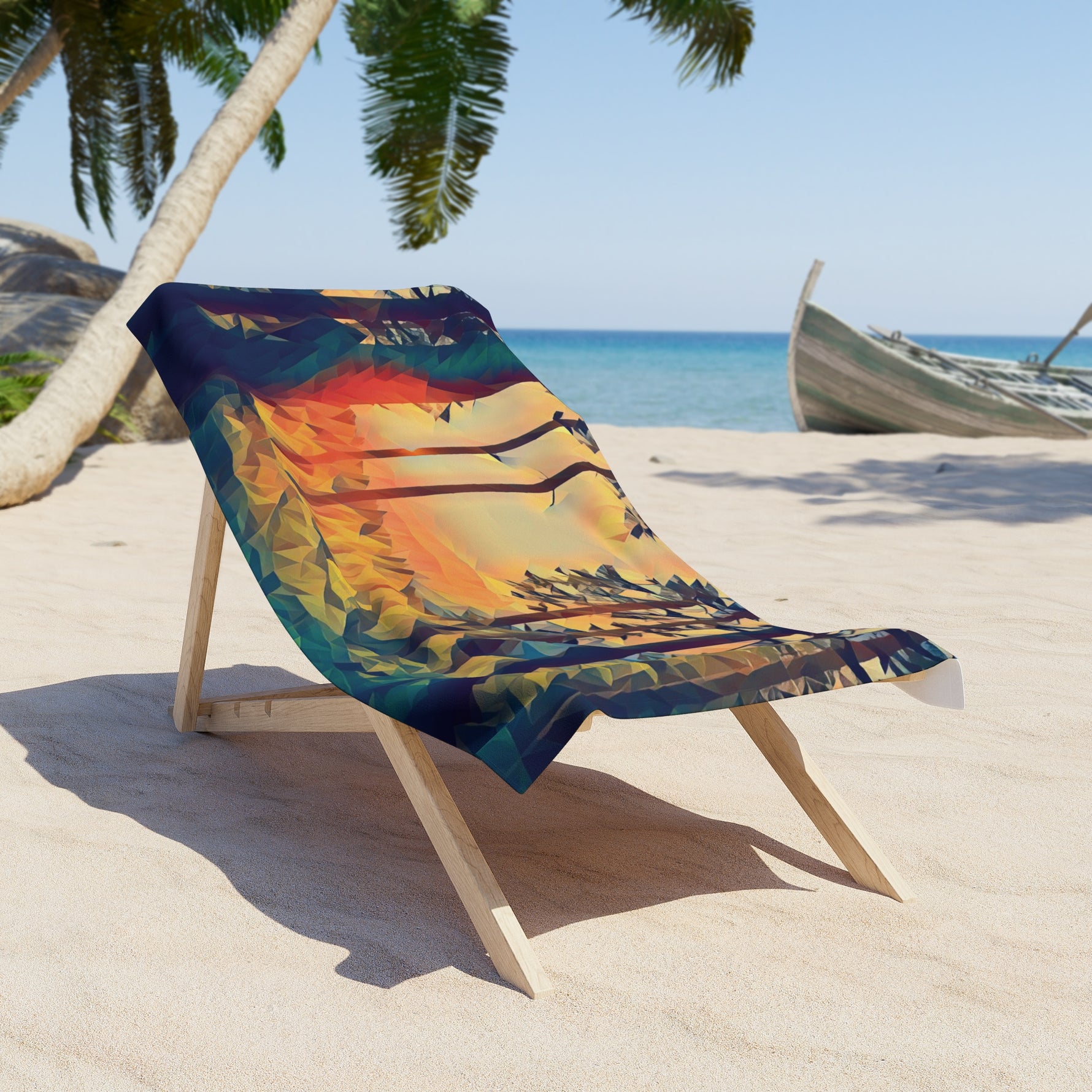 Beach Towel – Poly Art - Forest Sunset (Variant 2)