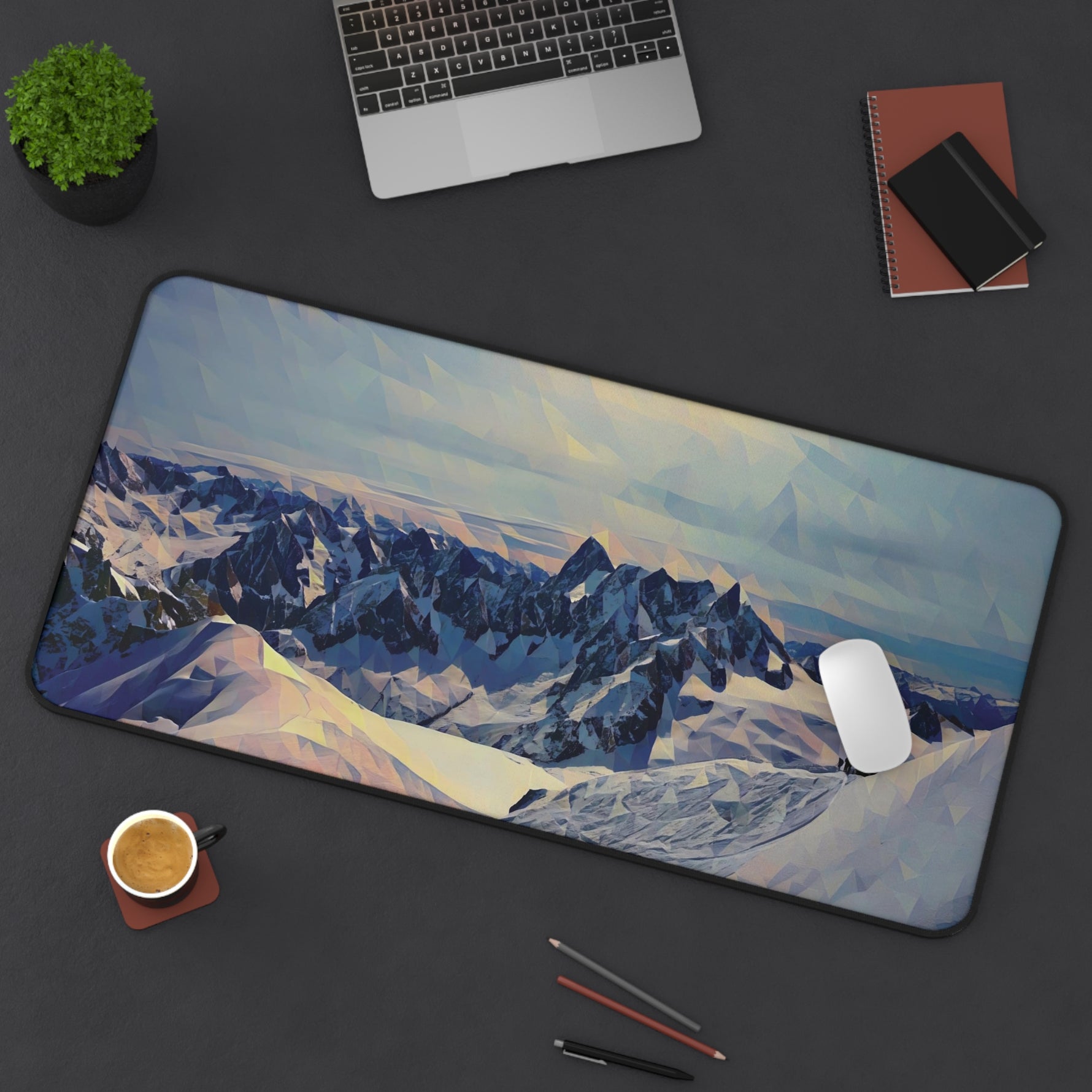 Desk Mat - Poly Art - View from Mont Blanc (Variant 2)