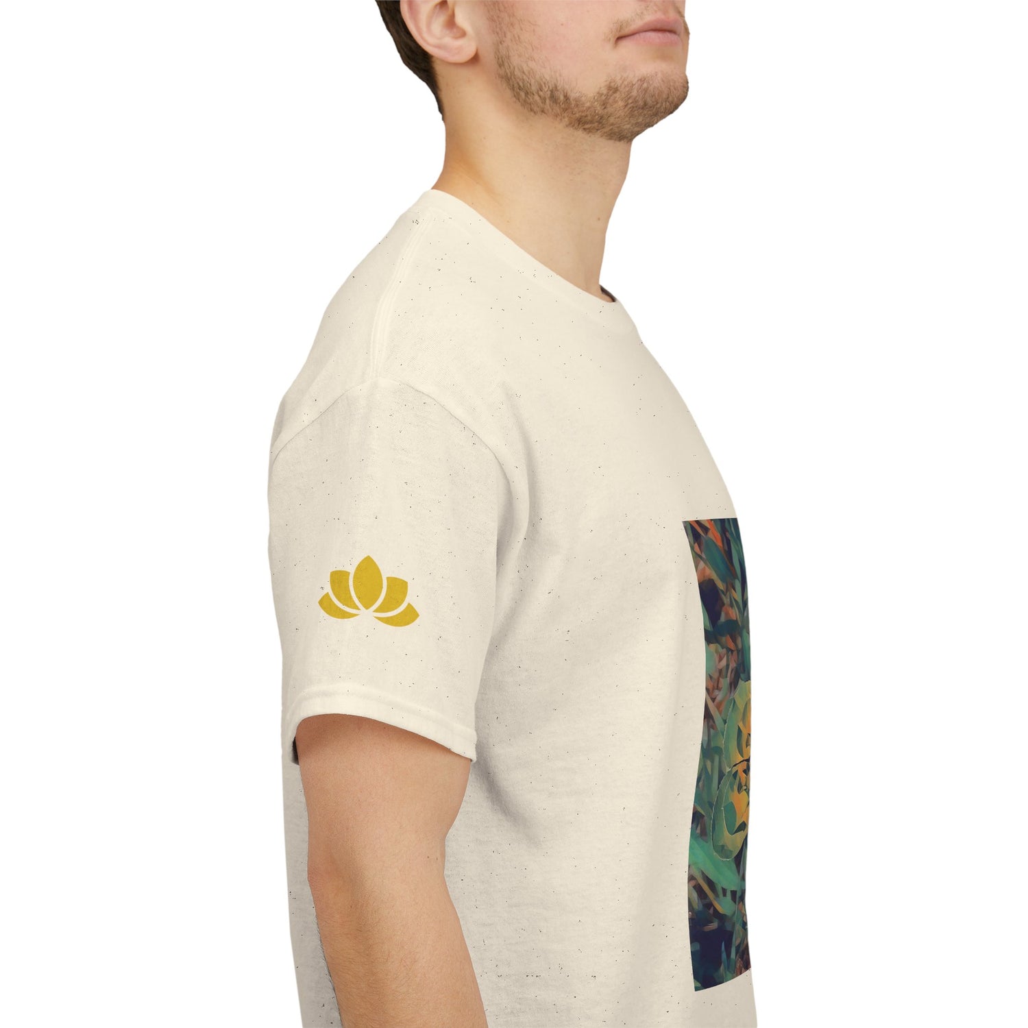 Unisex Heavy Cotton Tee - Poly Art - Flower of Euphorbia Helioscopia