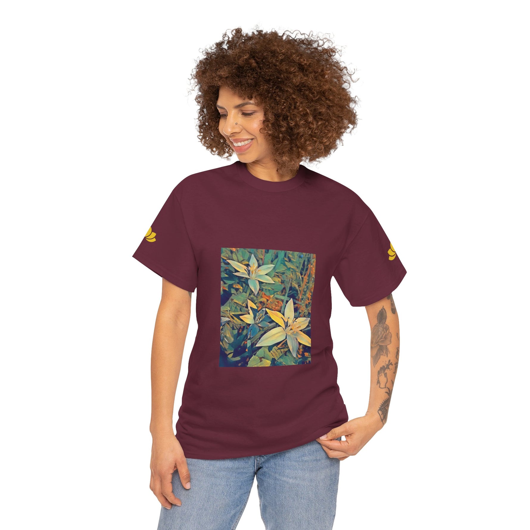 Unisex Heavy Cotton Tee - Poly Art - Flower of Ornithogalum (Variant 2)