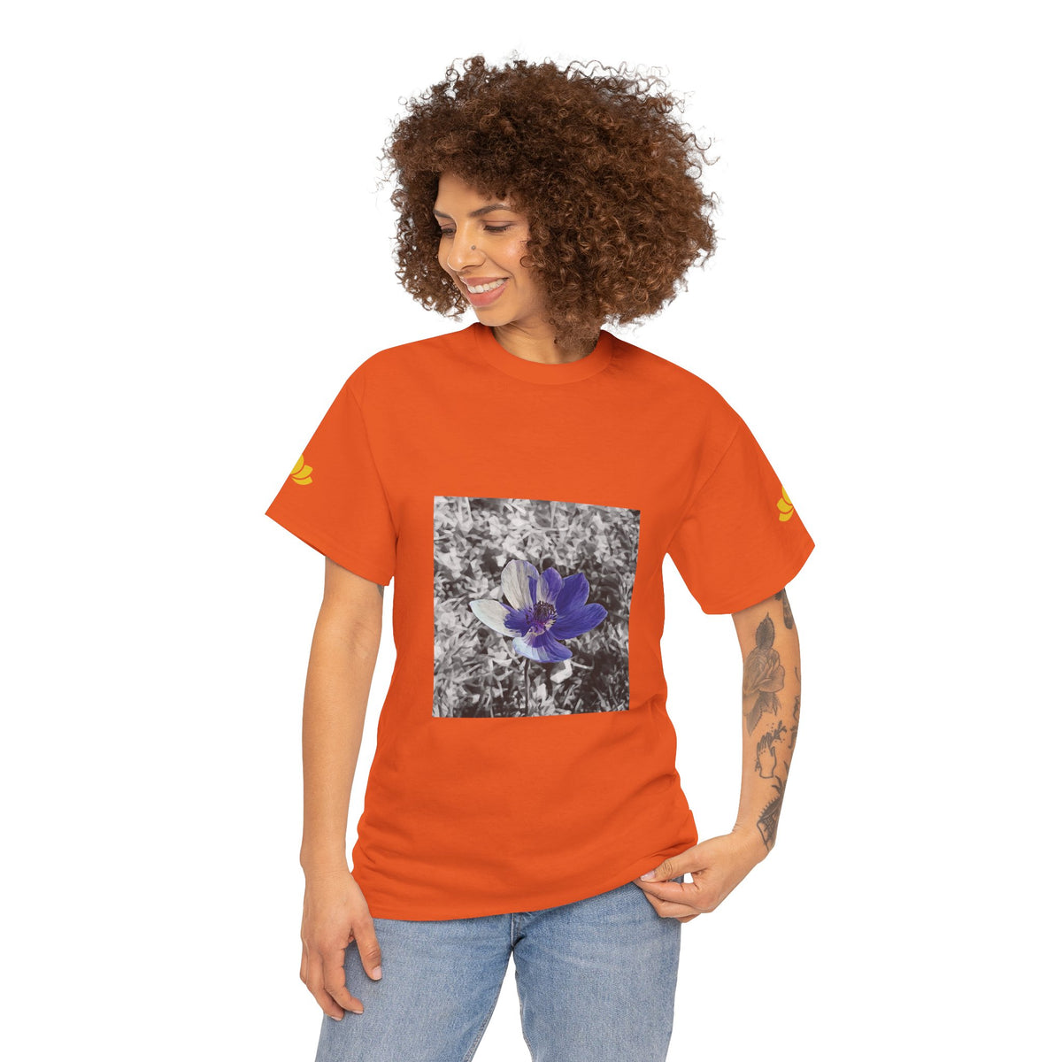 Unisex Heavy Cotton Tee - Poly Art - Flower of Anemone