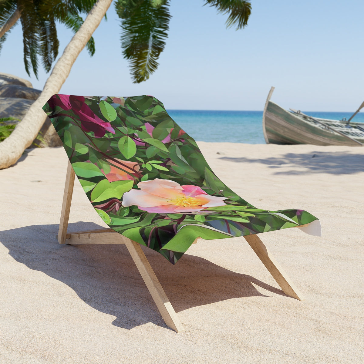 Beach Towel – Poly Art - Flower of Rose (Variant 1)