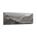Stretched Matte Canvas - China's Great Wall (B&W variant)