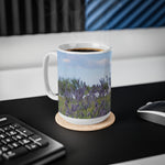 Ceramic White Cup 15oz - Flower of Lavender (Variant 2)