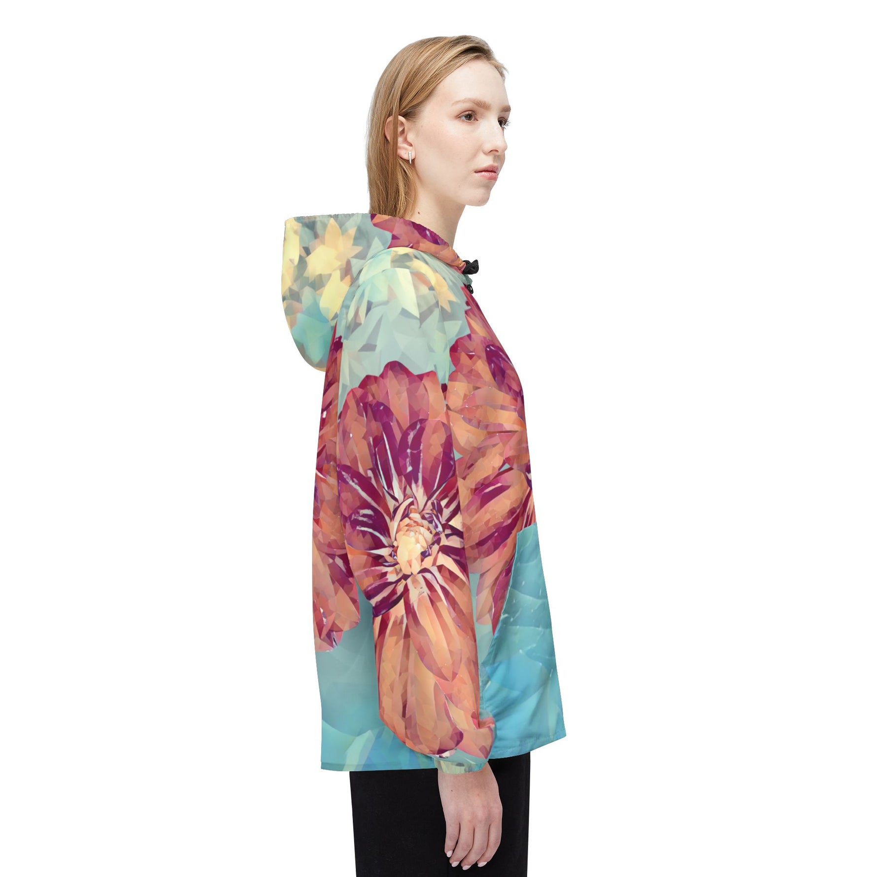 Windbreaker Jacket - Poly Art - Flower of Dahlia (Variant 1)