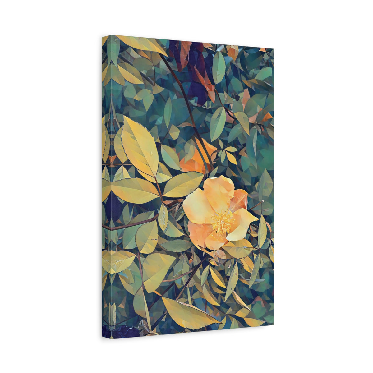 Stretched Matte Canvas - Poly Art - Flower of Rose (Variant 2)
