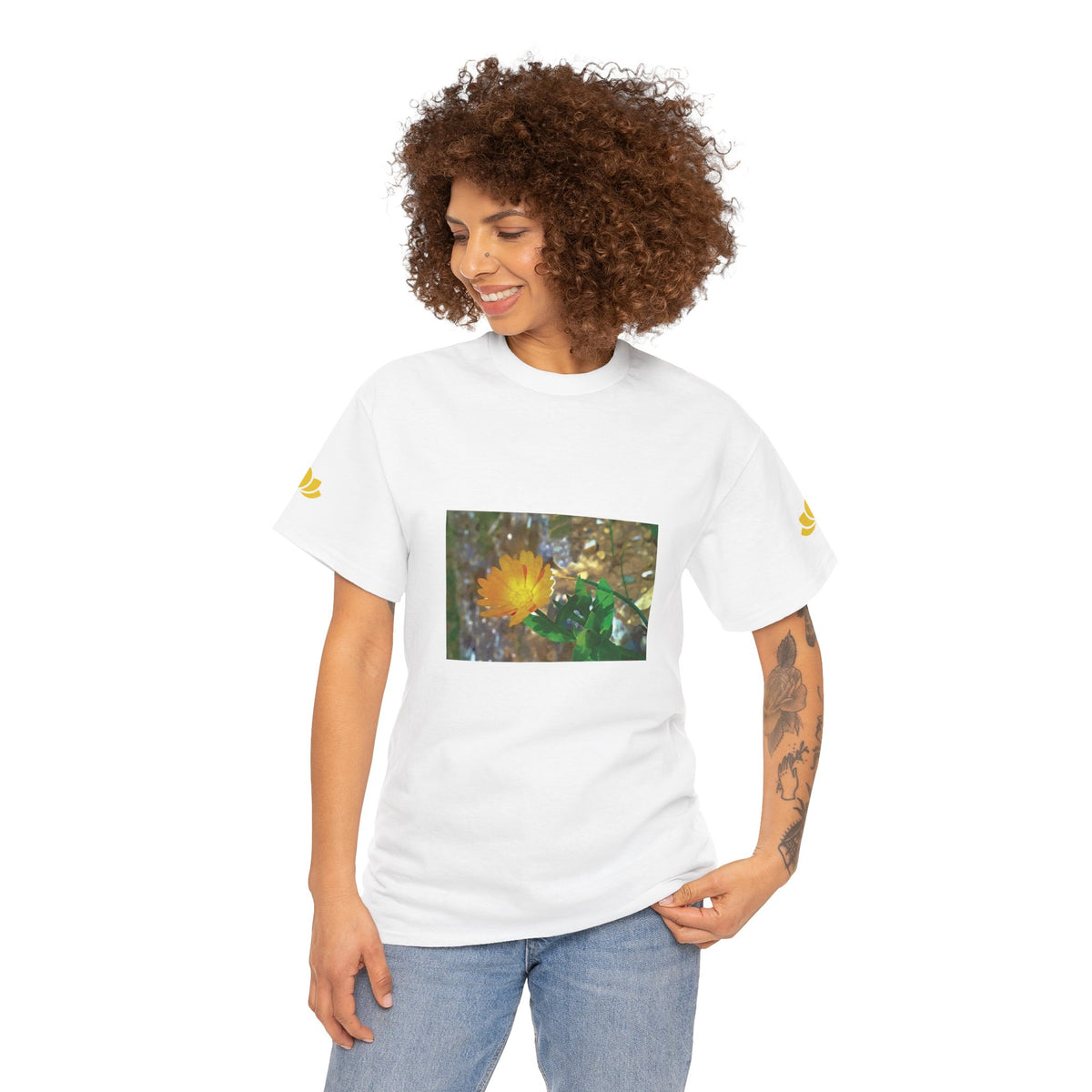 Unisex Heavy Cotton Tee - Flower of Calendula