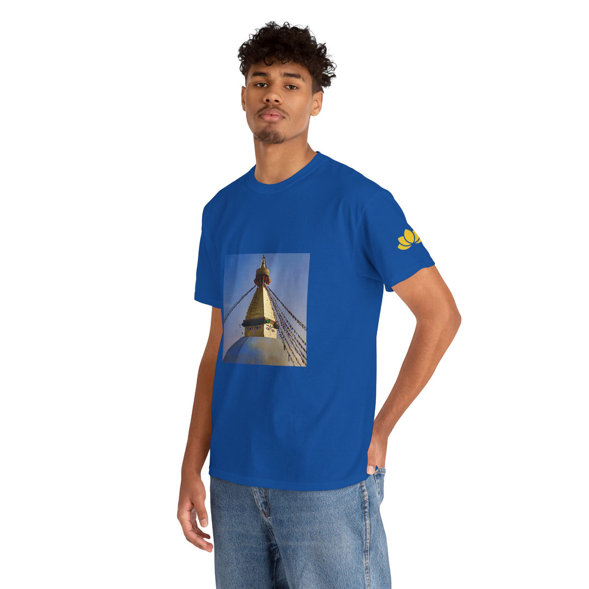 Unisex Heavy Cotton Tee - Nepal, Buddha's Eyes (Variant 6)