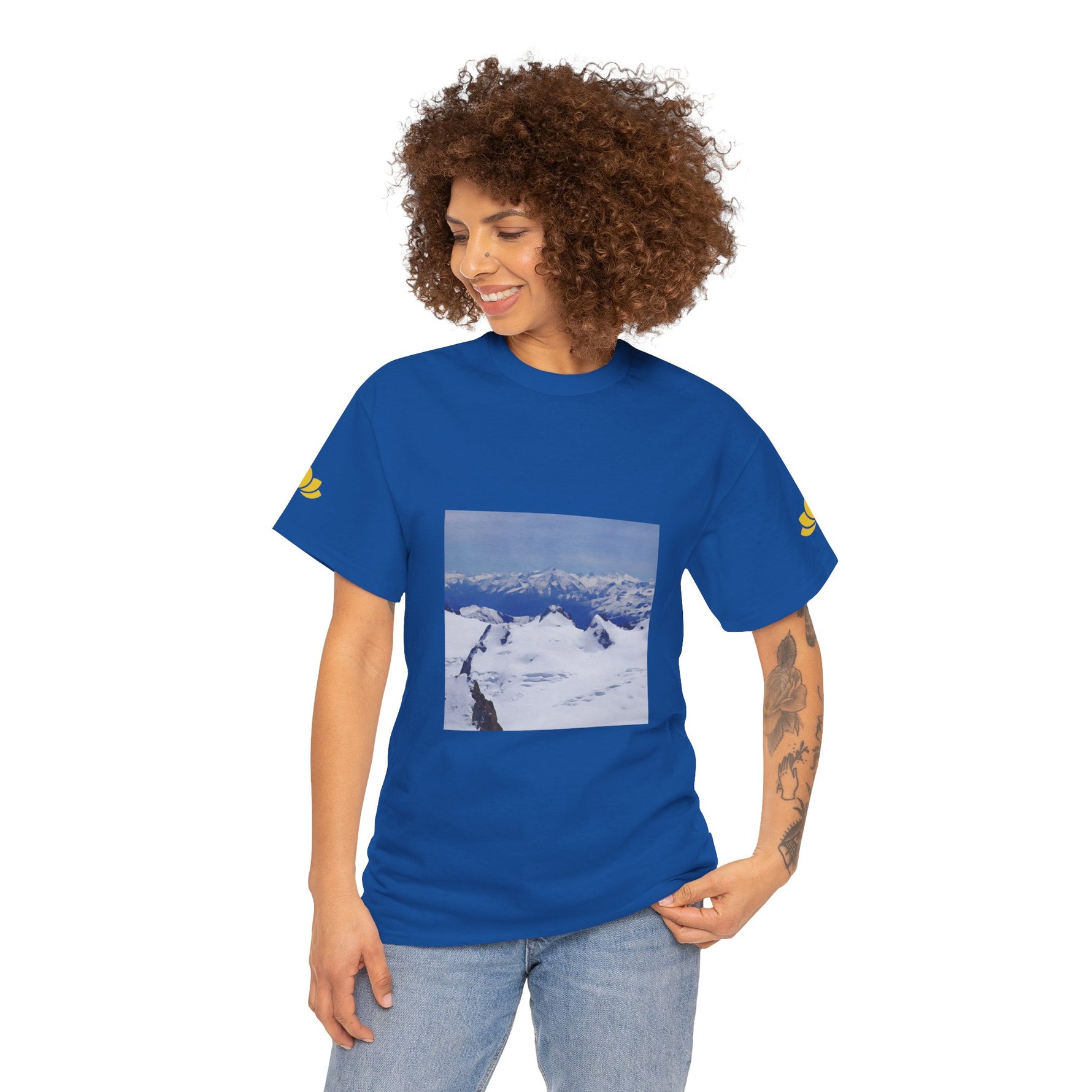 Unisex Heavy Cotton Tee - View from Mont Blanc