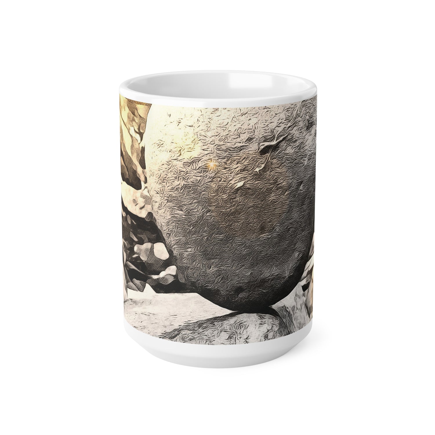 Ceramic White Cup 15oz - Stone Balance (Variant 1)