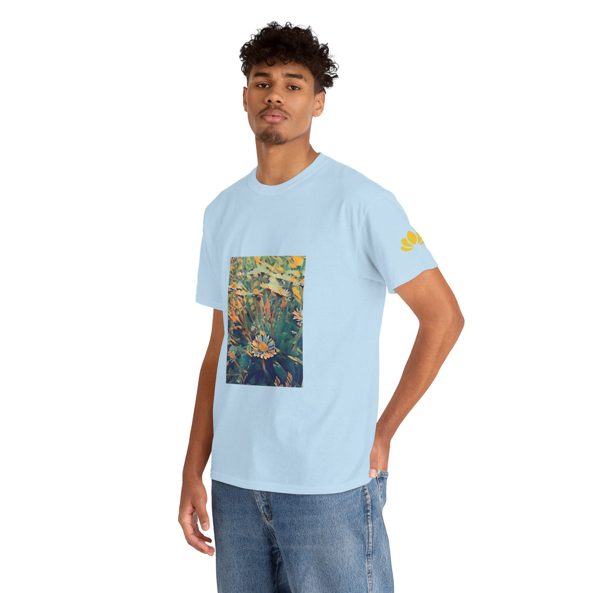Unisex Heavy Cotton Tee - Poly Art - Flower of Daisies (Variant 2)