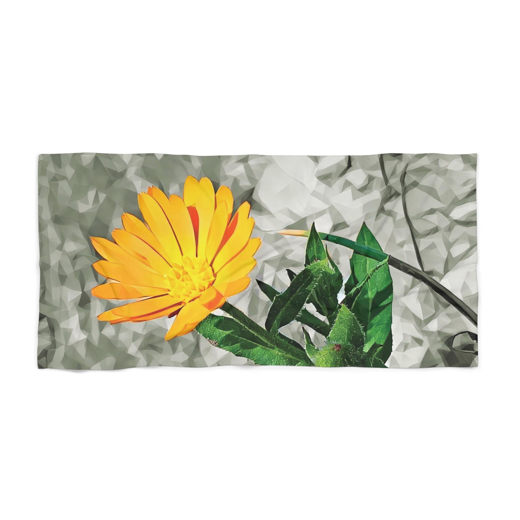 Beach Towel – Poly Art - Flower of Calendula (Variant 1)