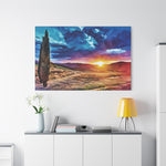 Stretched Matte Canvas - Poly Art - Tuscan Landscape (Variant 2)