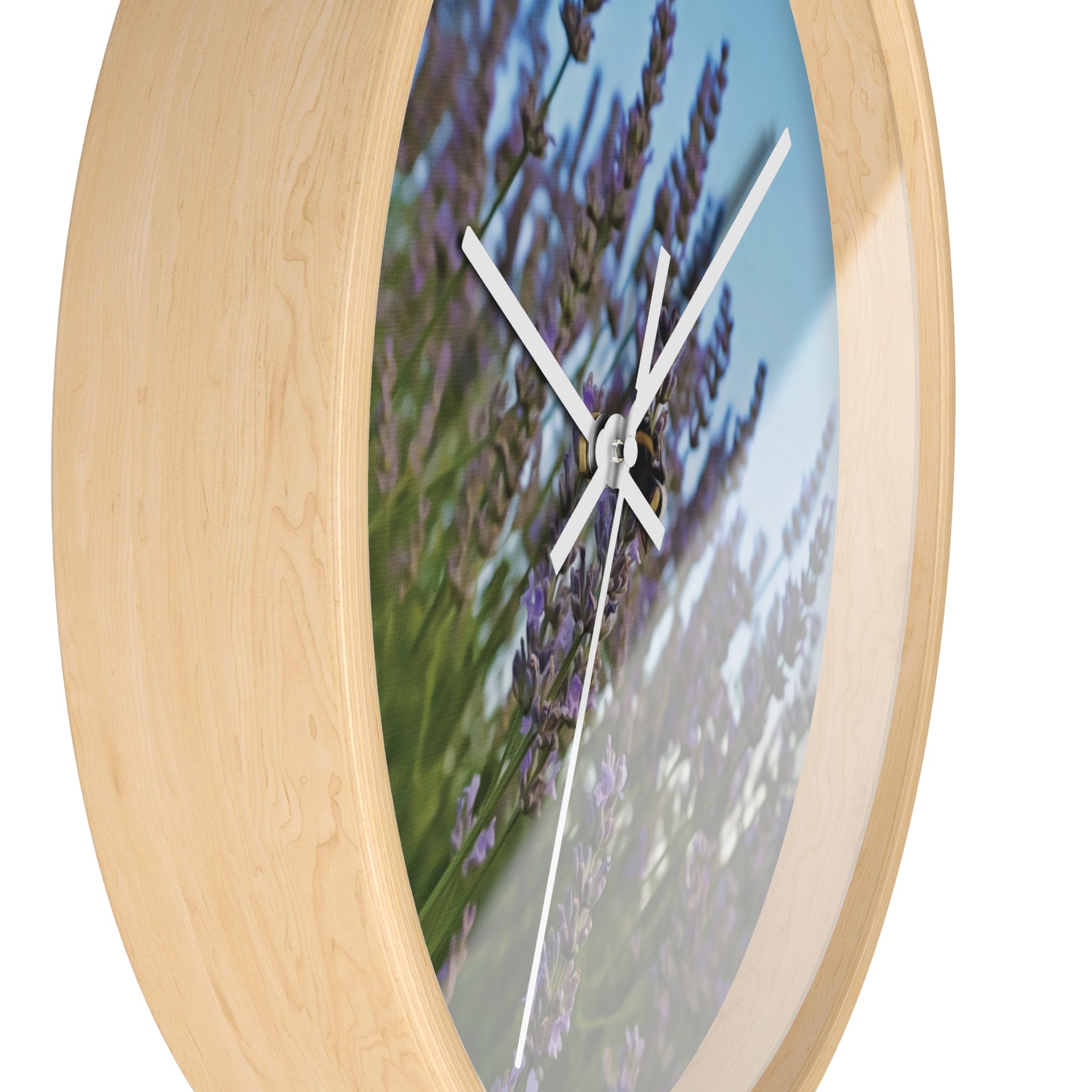 Wall Clock - Flower of Lavender with Bombus Insect (Variant 1)