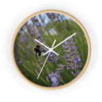 Wall Clock - Flower of Lavender with Bombus Insect (Variant 2)