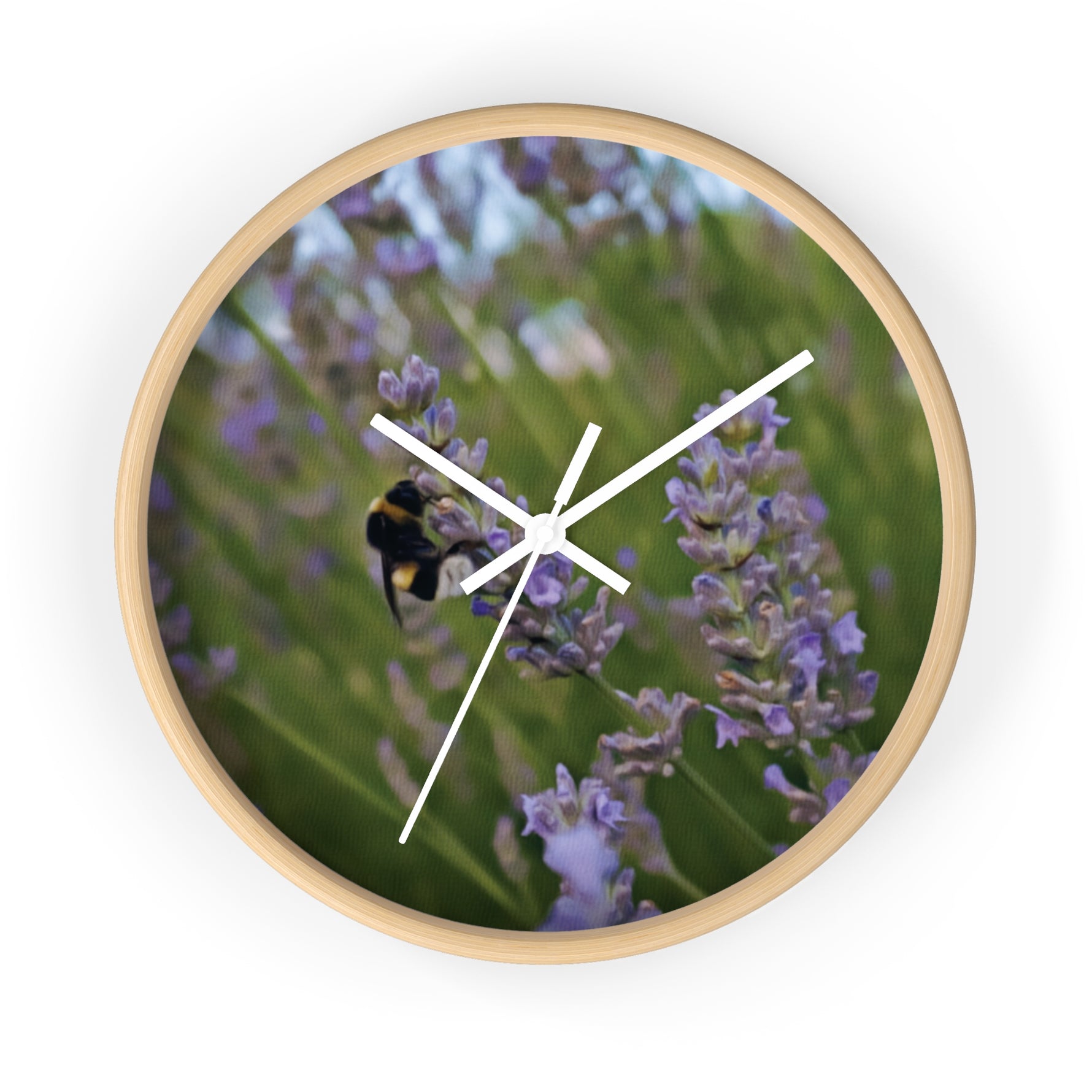 Wall Clock - Flower of Lavender with Bombus Insect (Variant 2)