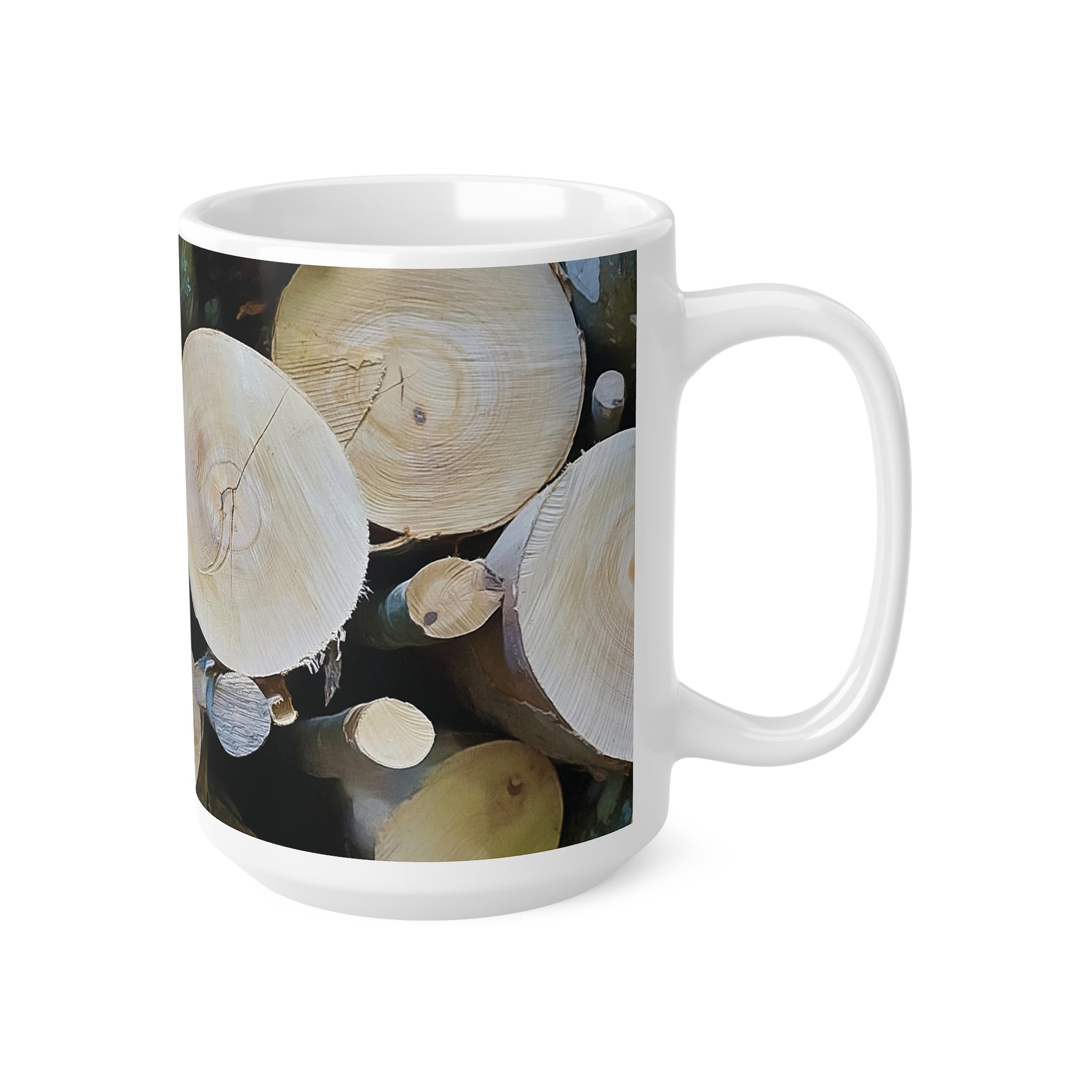 Ceramic White Cup 15oz - Wooden Trunks (Variant 1)
