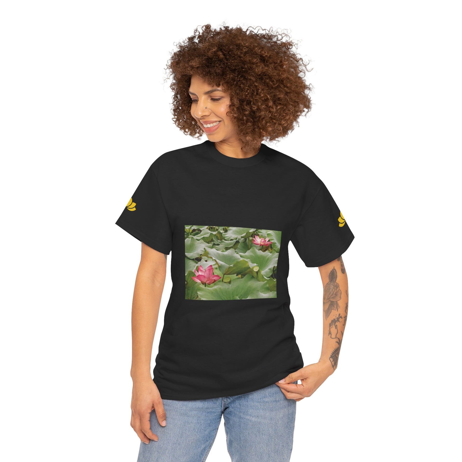 Unisex Heavy Cotton Tee - Flower of Lotus (Variant 3)