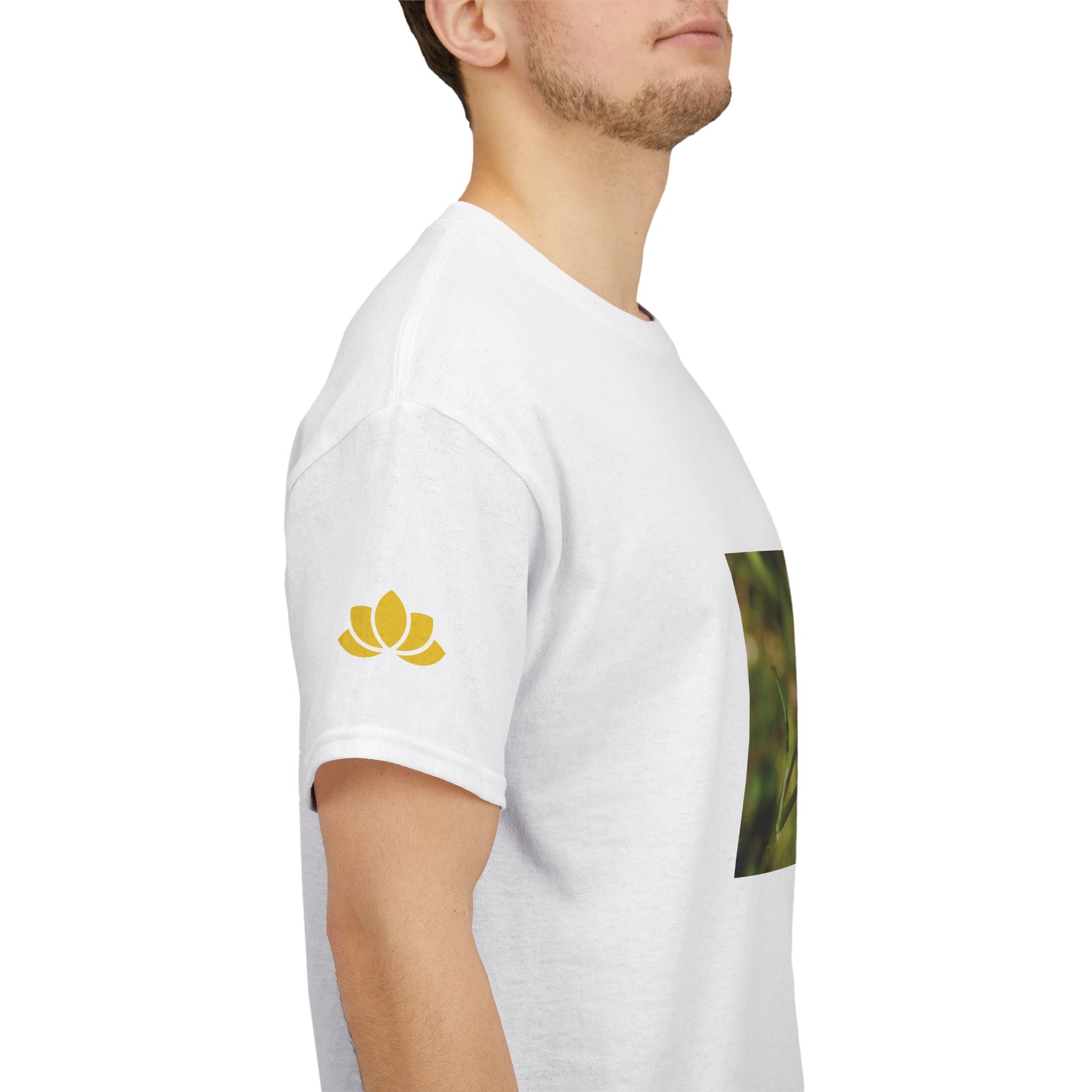 Unisex Heavy Cotton Tee - Flower, White