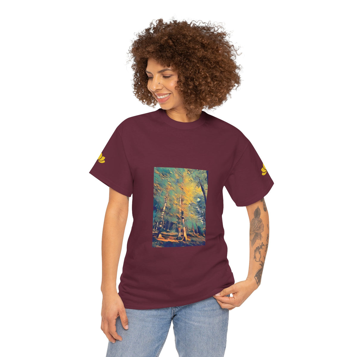 Unisex Heavy Cotton Tee - Poly Art - Forest (Variant 2)