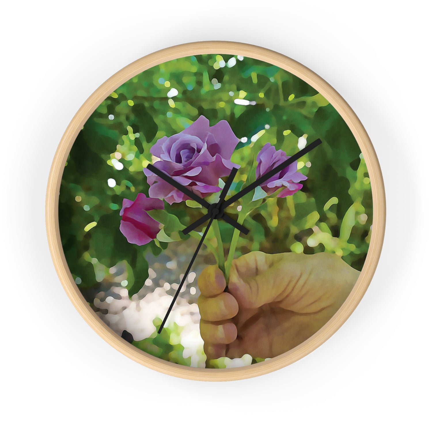 Wall Clock - Flower of Rose, small bouquet