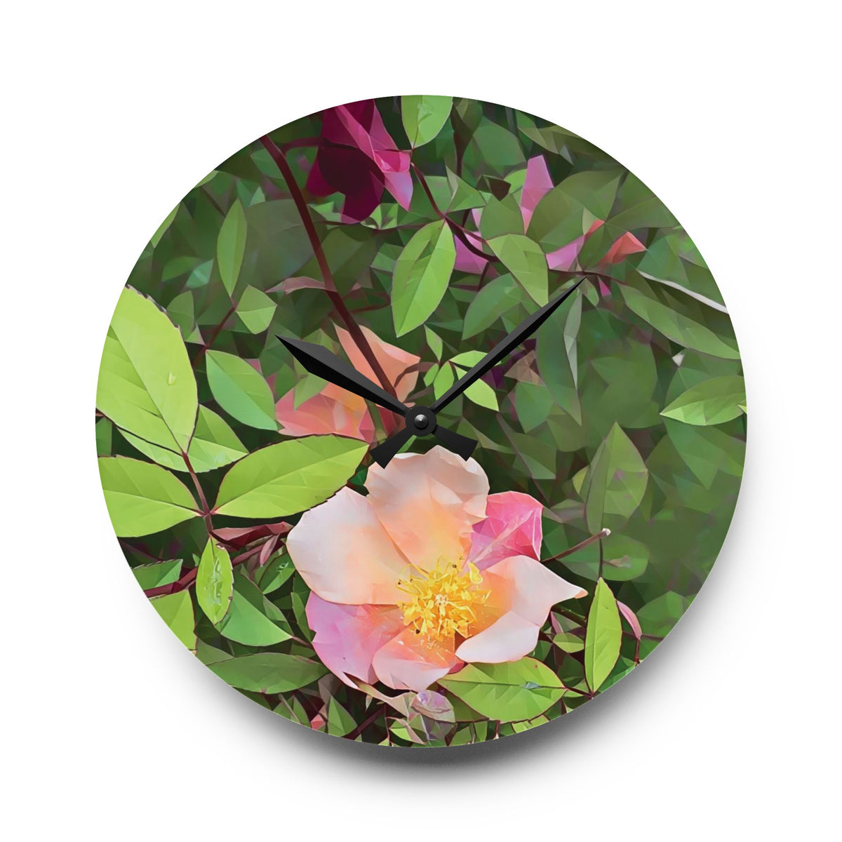 Acrylic Wall Clock - Poly Art - Flower of Rose (Variant 1)