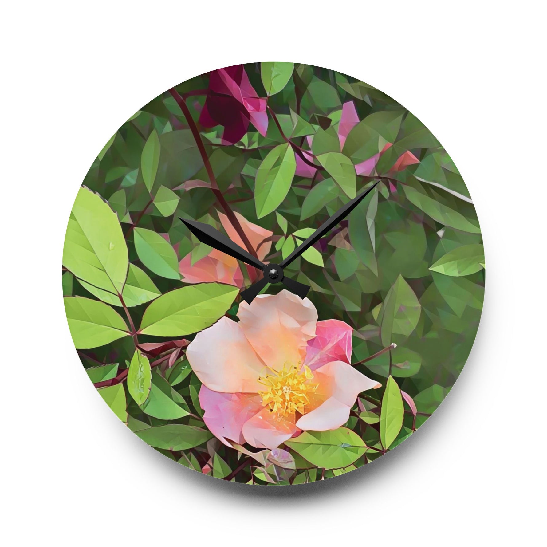 Acrylic Wall Clock - Poly Art - Flower of Rose (Variant 1)