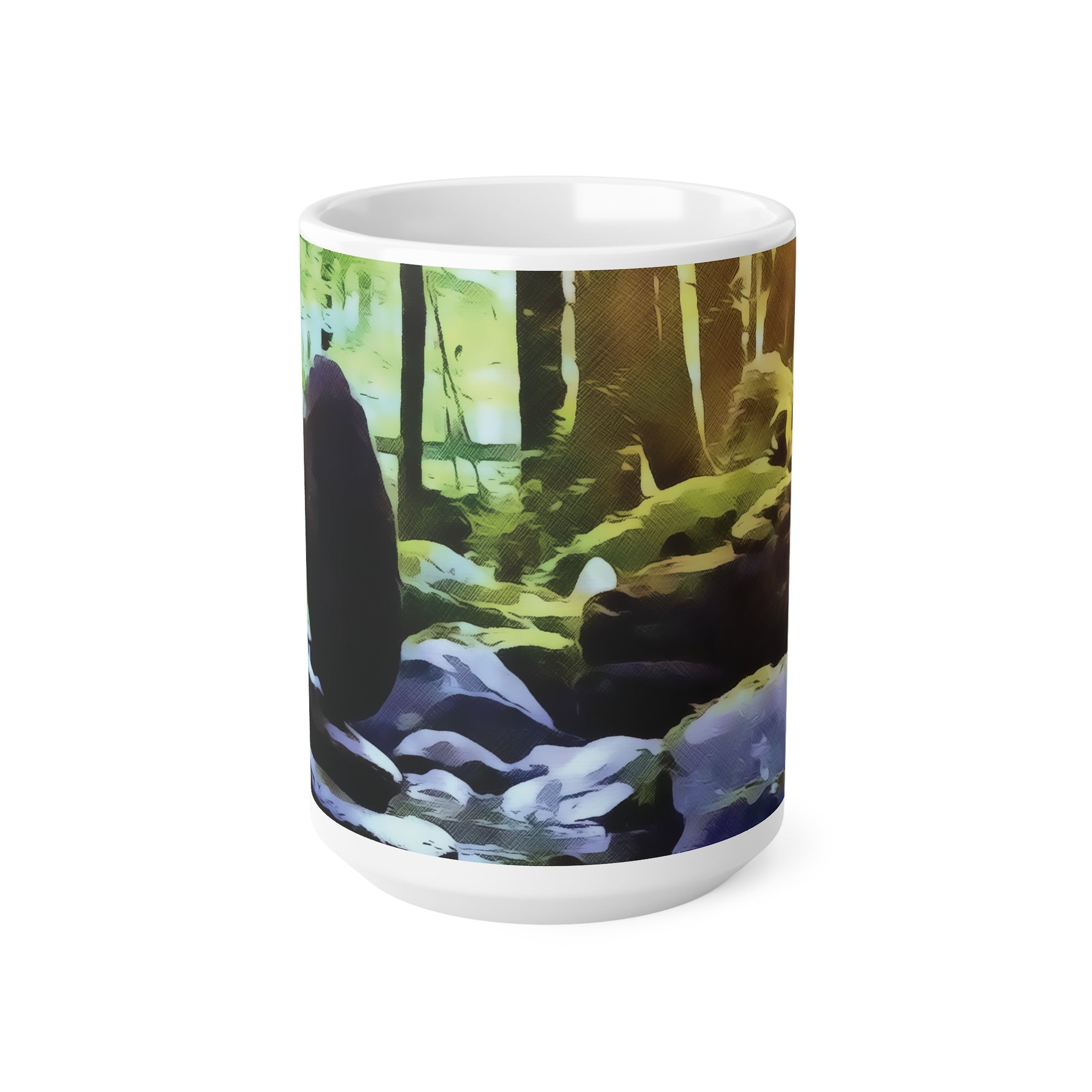 Ceramic White Cup 15oz - Stone Balance (Variant 3)