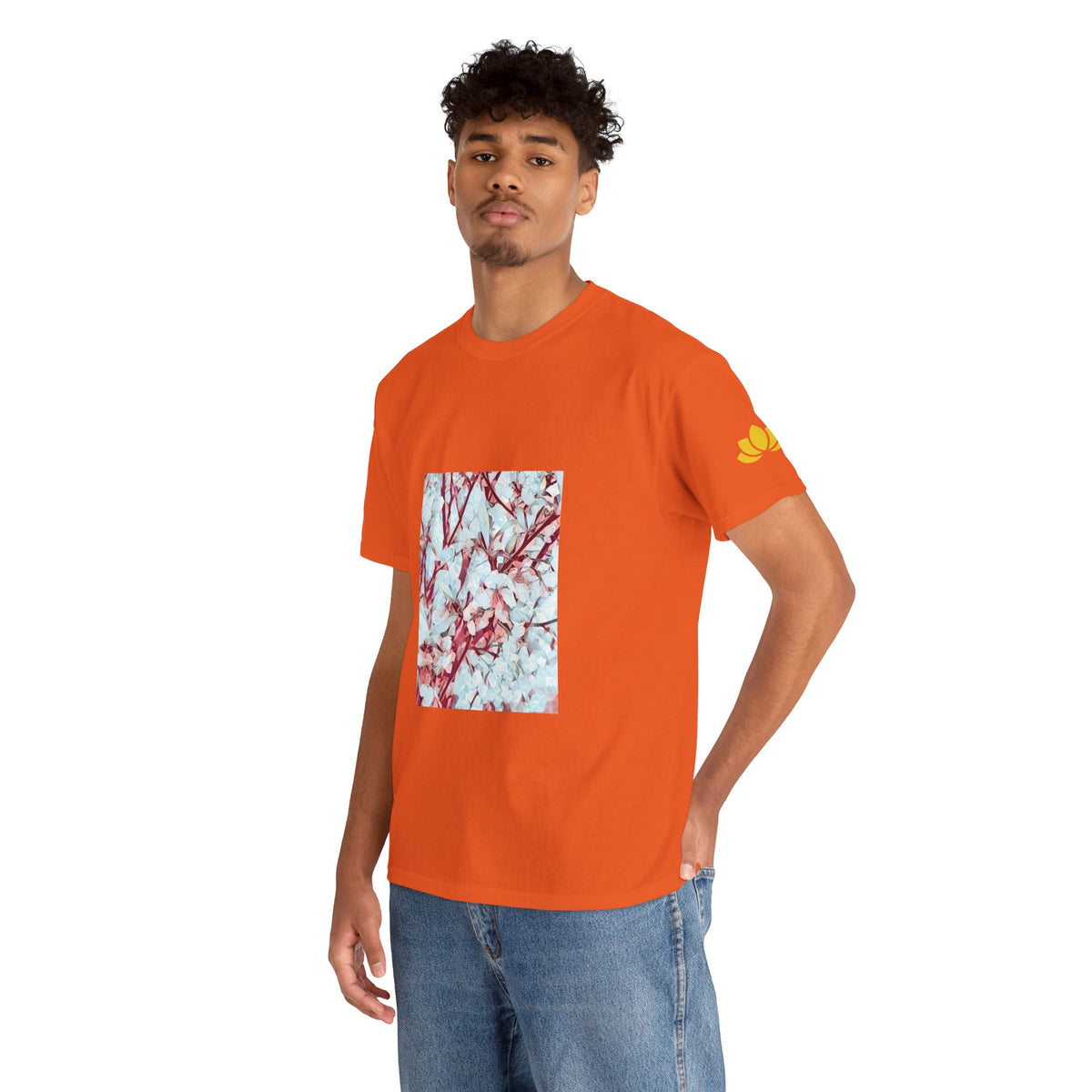 Unisex Heavy Cotton Tee - Poly Art - Apple's Tree Flower (Variant 4)