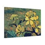 Stretched Matte Canvas - Poly Art - Flower, Yellow