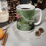 Ceramic White Cup 15oz - Poly Art - Flower of Lotus (Variant 2)