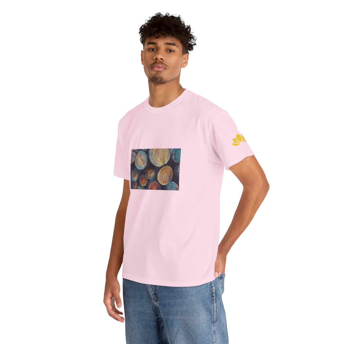 Unisex Heavy Cotton Tee - Poly Art - Wooden Trunks (Variant 3)