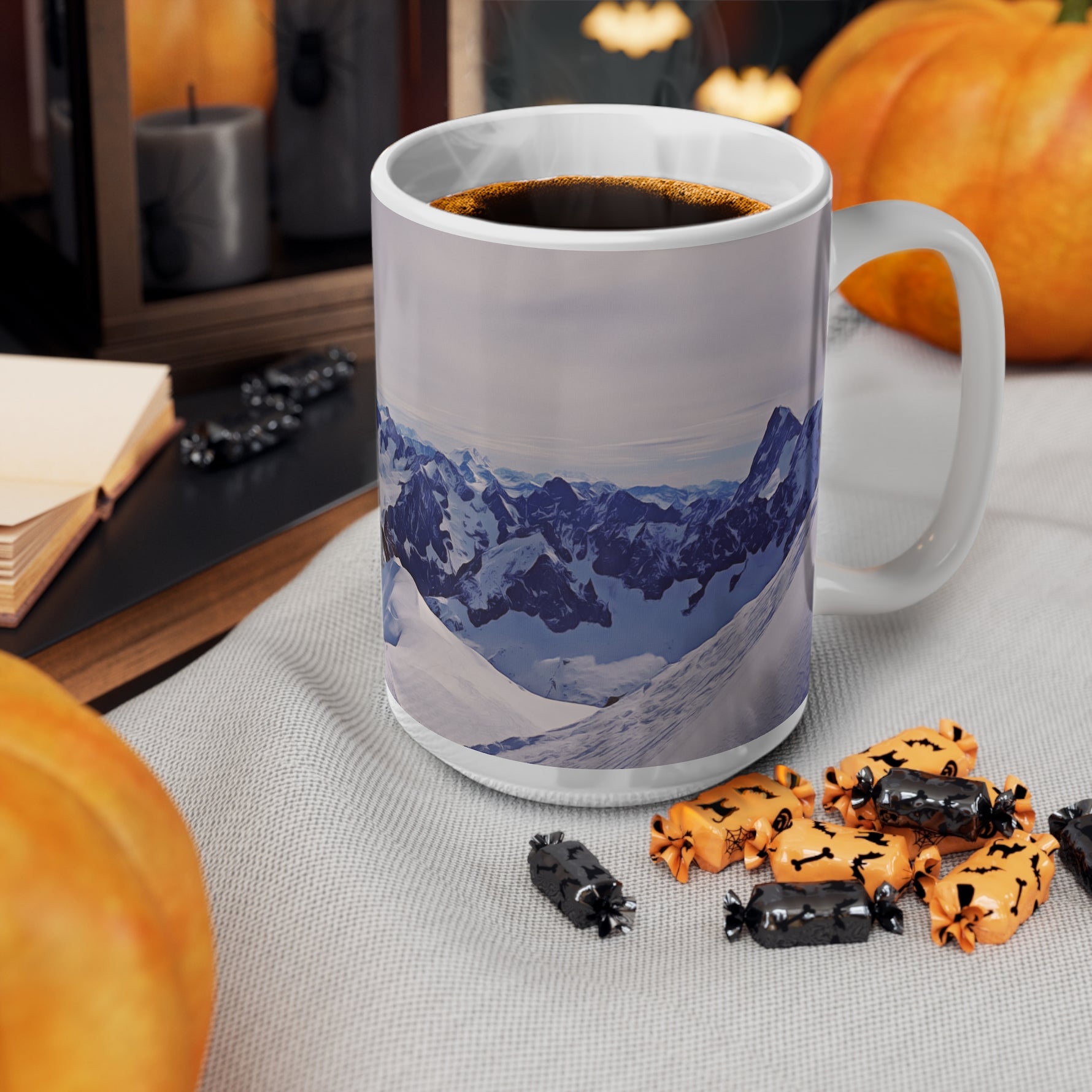 Ceramic White Cup 15oz - View from Mont Blanc (Variant 2)