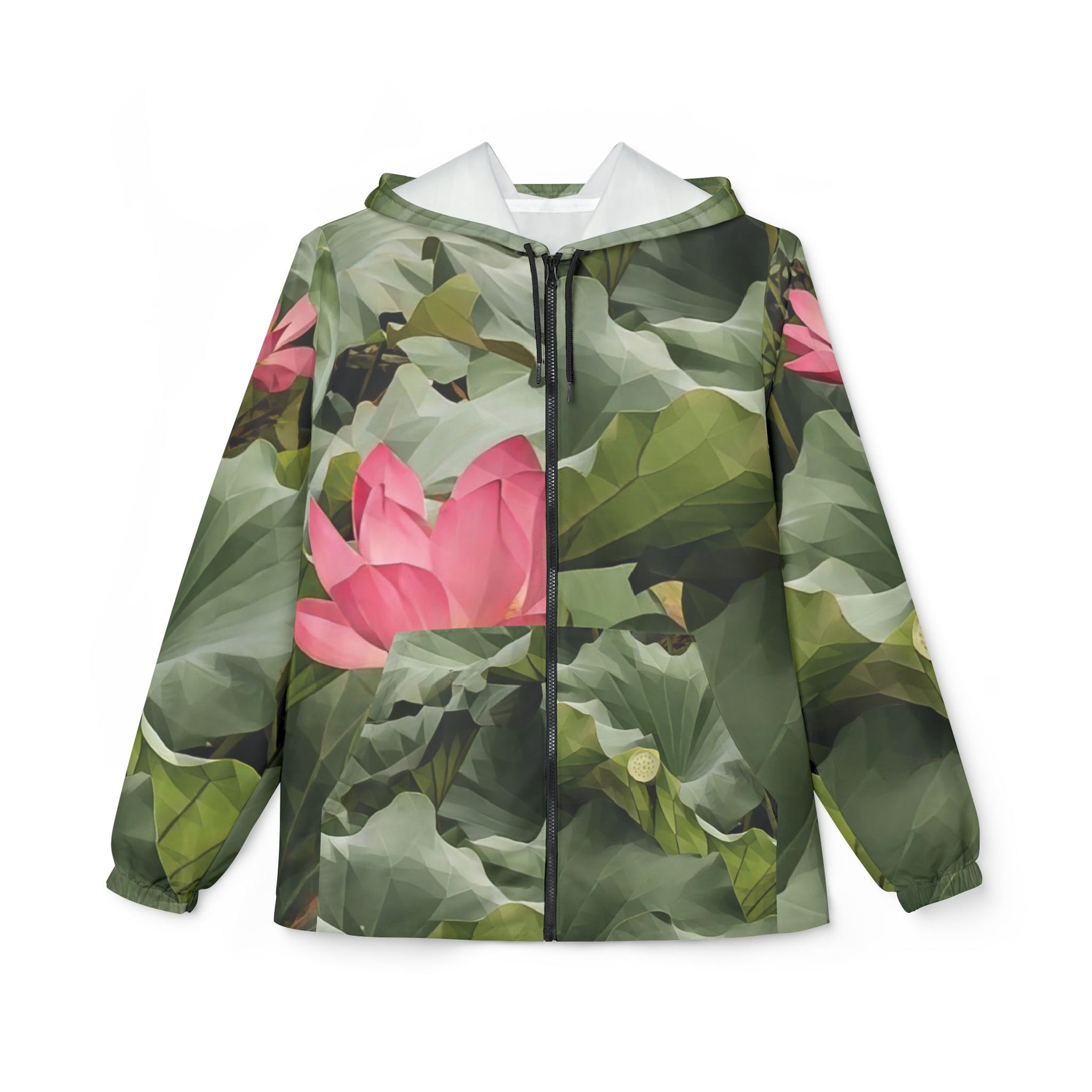 Windbreaker Jacket - Poly Art - Flower of Lotus