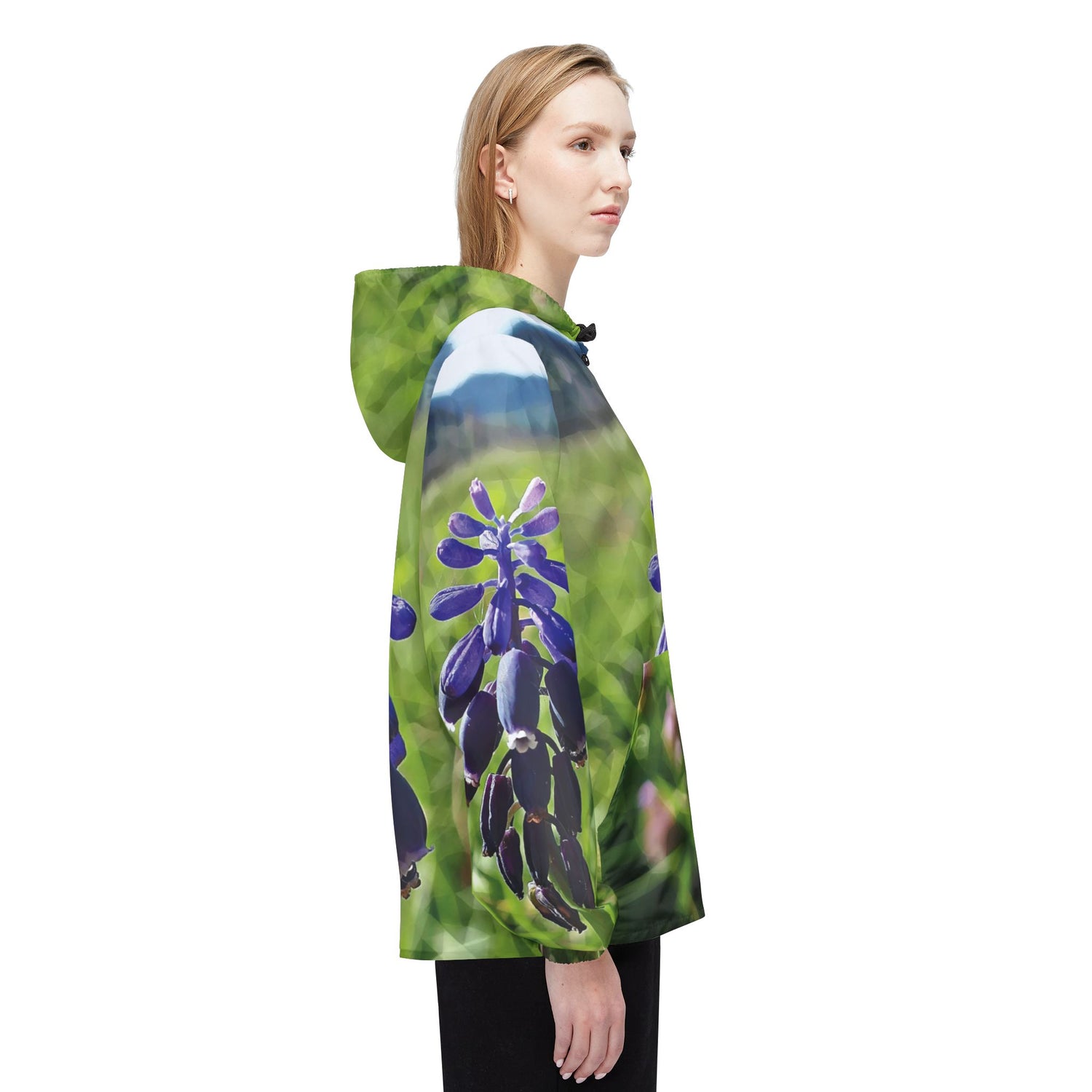 Windbreaker Jacket - Poly Art - Flower of Muscari