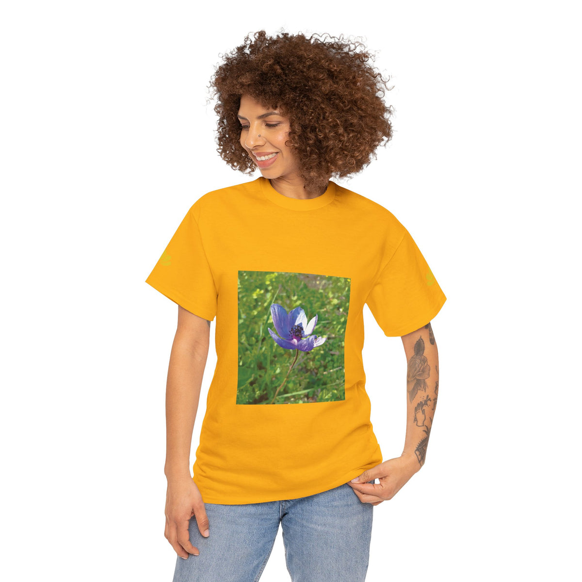 Unisex Heavy Cotton Tee - Flower of Anemone