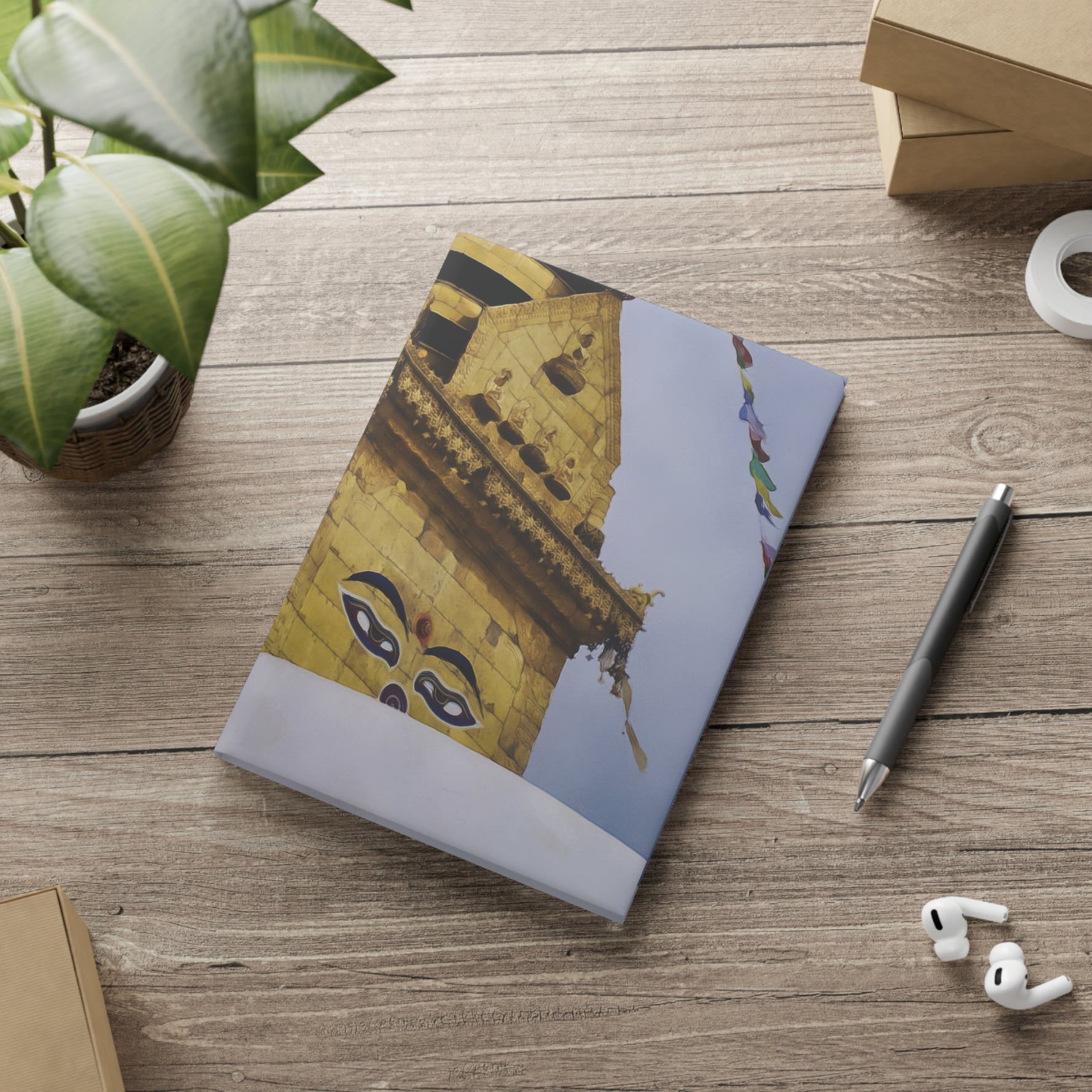 Hardcover Notebook with Puffy Covers - Nepal, Stupa with Buddha's Eyes (Variant 1)