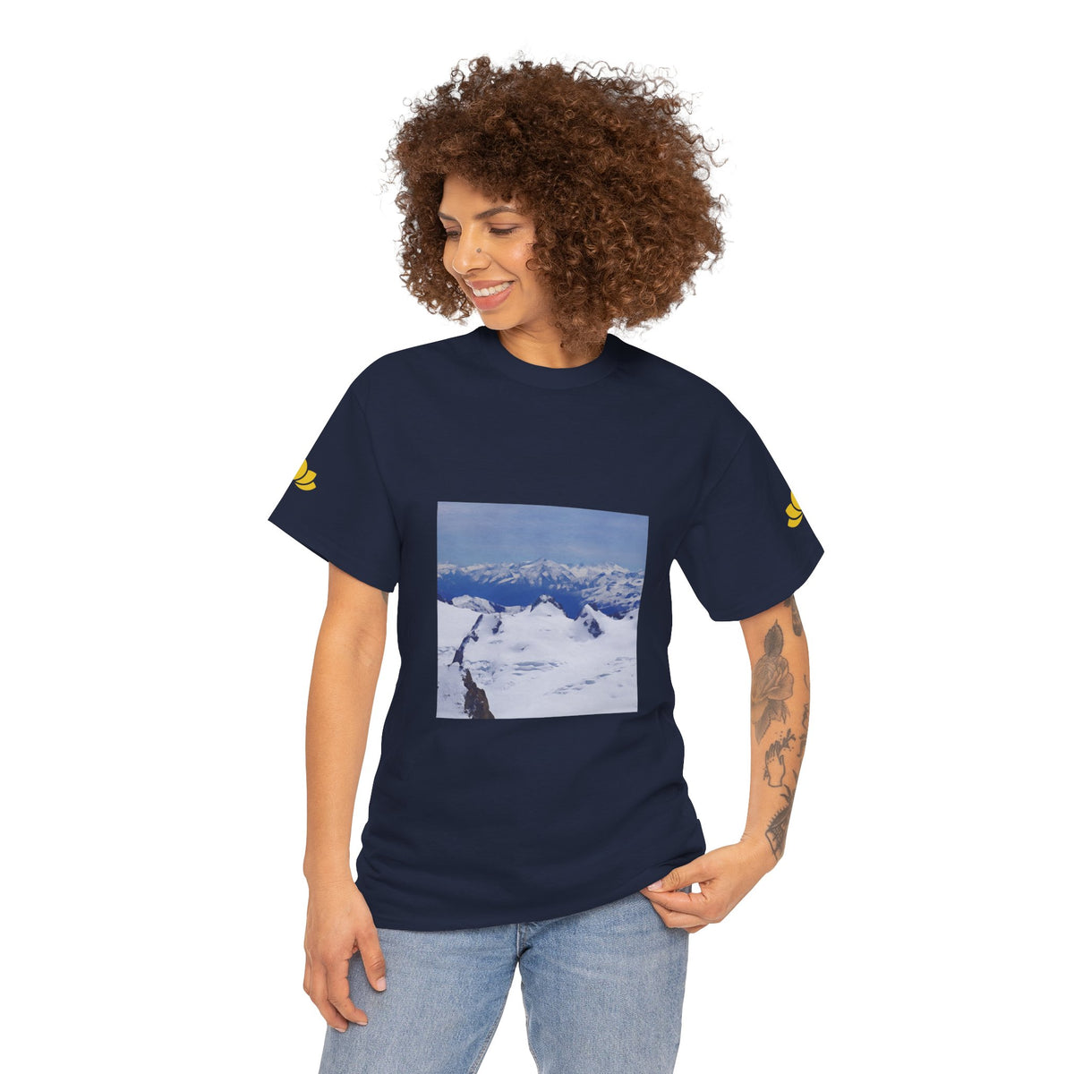 Unisex Heavy Cotton Tee - View from Mont Blanc