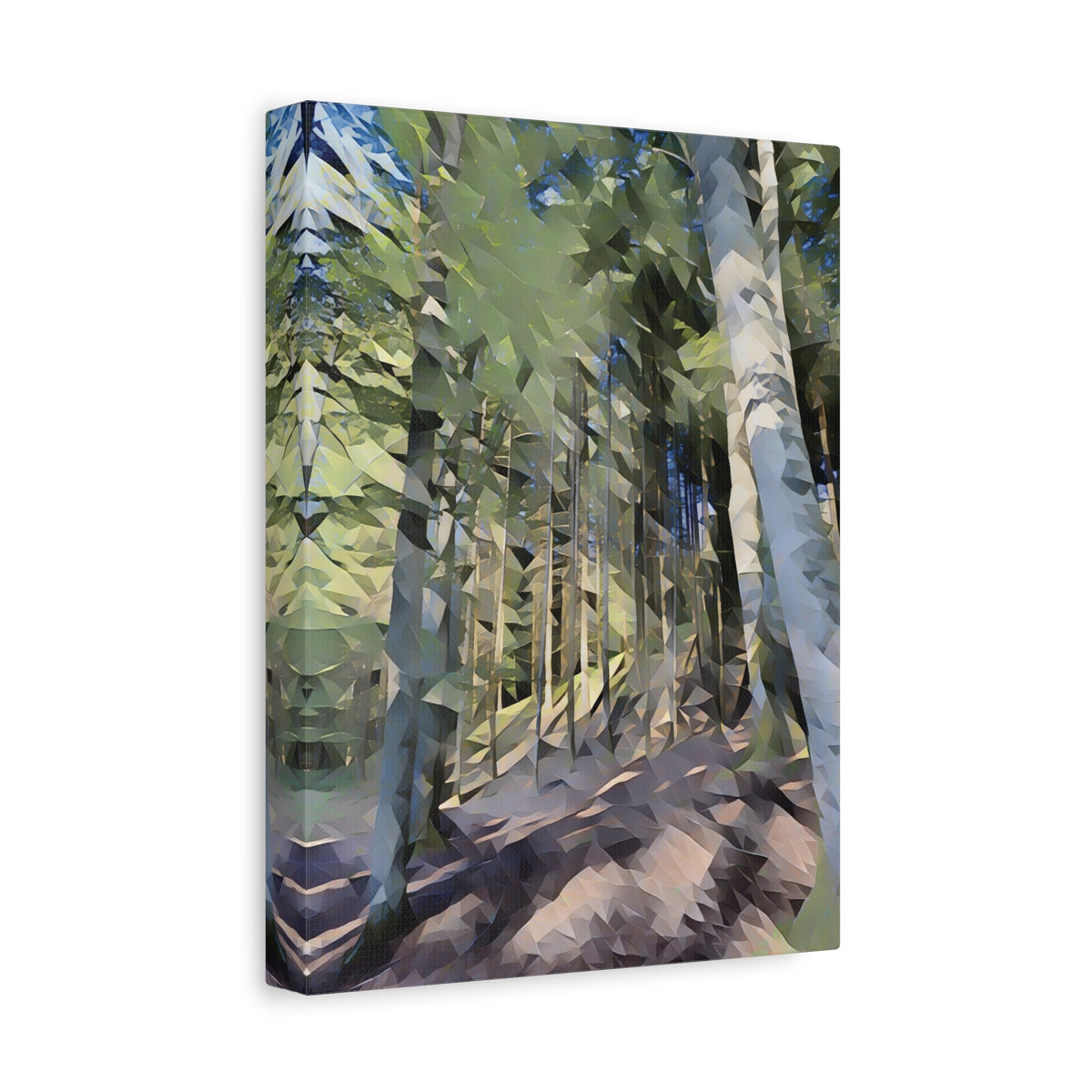 Stretched Matte Canvas - Poly Art - Forest (Variant 03)