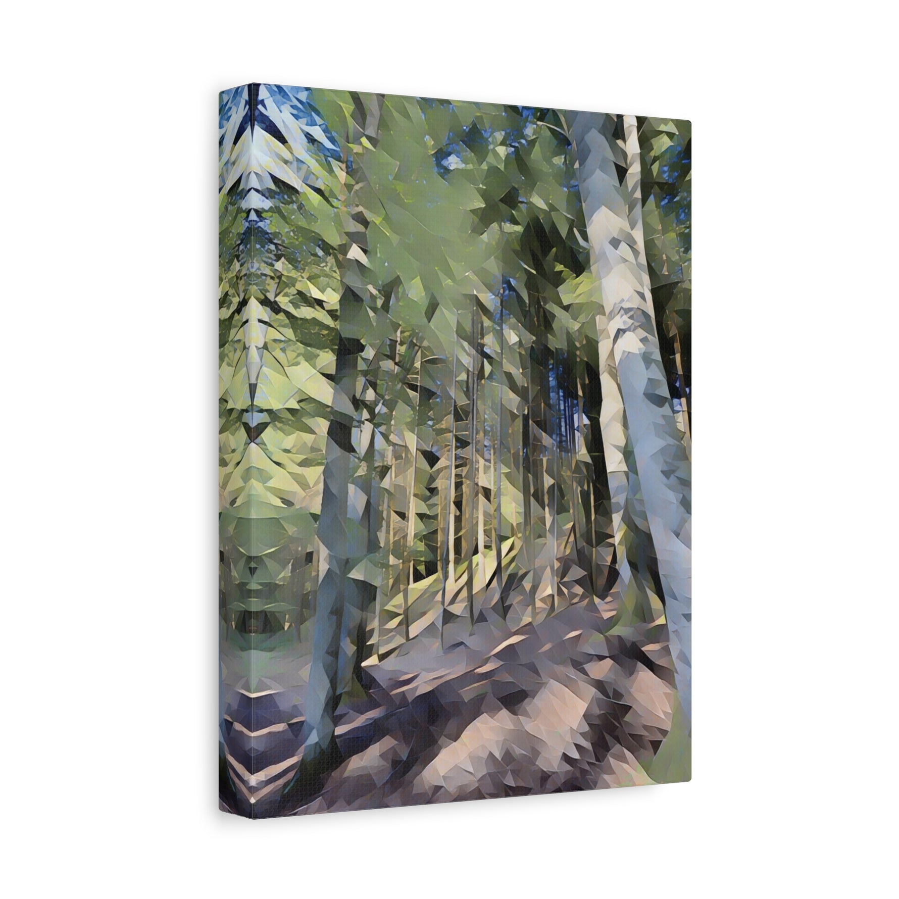Stretched Matte Canvas - Poly Art - Forest (Variant 03)