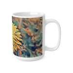 Ceramic White Cup 15oz - Poly Art - Flower of Dandelion (Variant 1)