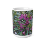 Ceramic White Cup 15oz - Flower of Oleander