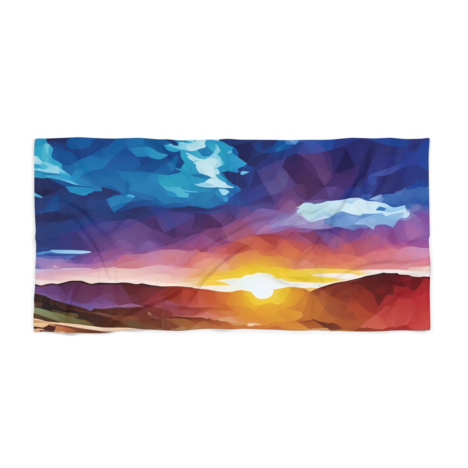 Beach Towel – Poly Art - Sunset Sky (Variant 4)