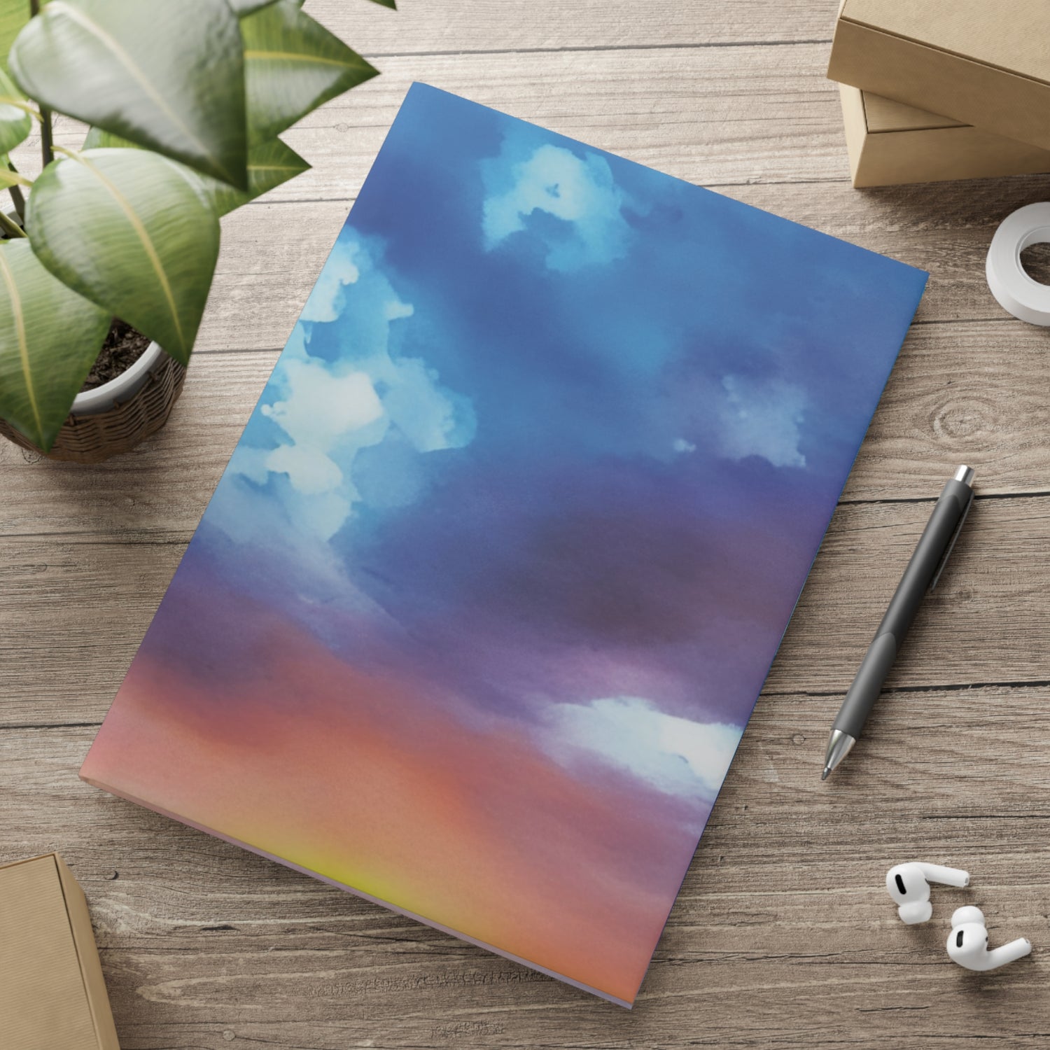Hardcover Notebook with Puffy Covers - Sunset Sky (Variant 2)