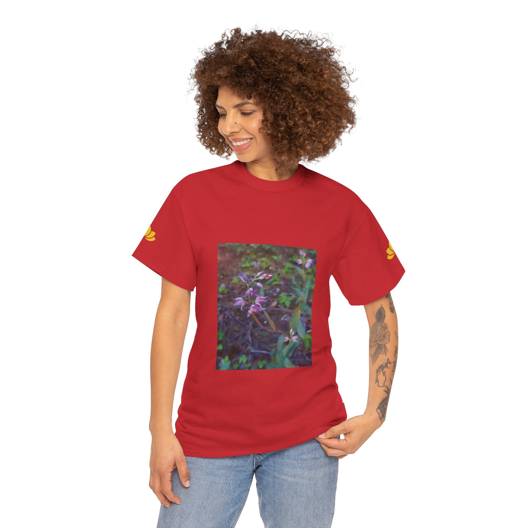 Unisex Heavy Cotton Tee - Flower of Cephalanthera Rubra