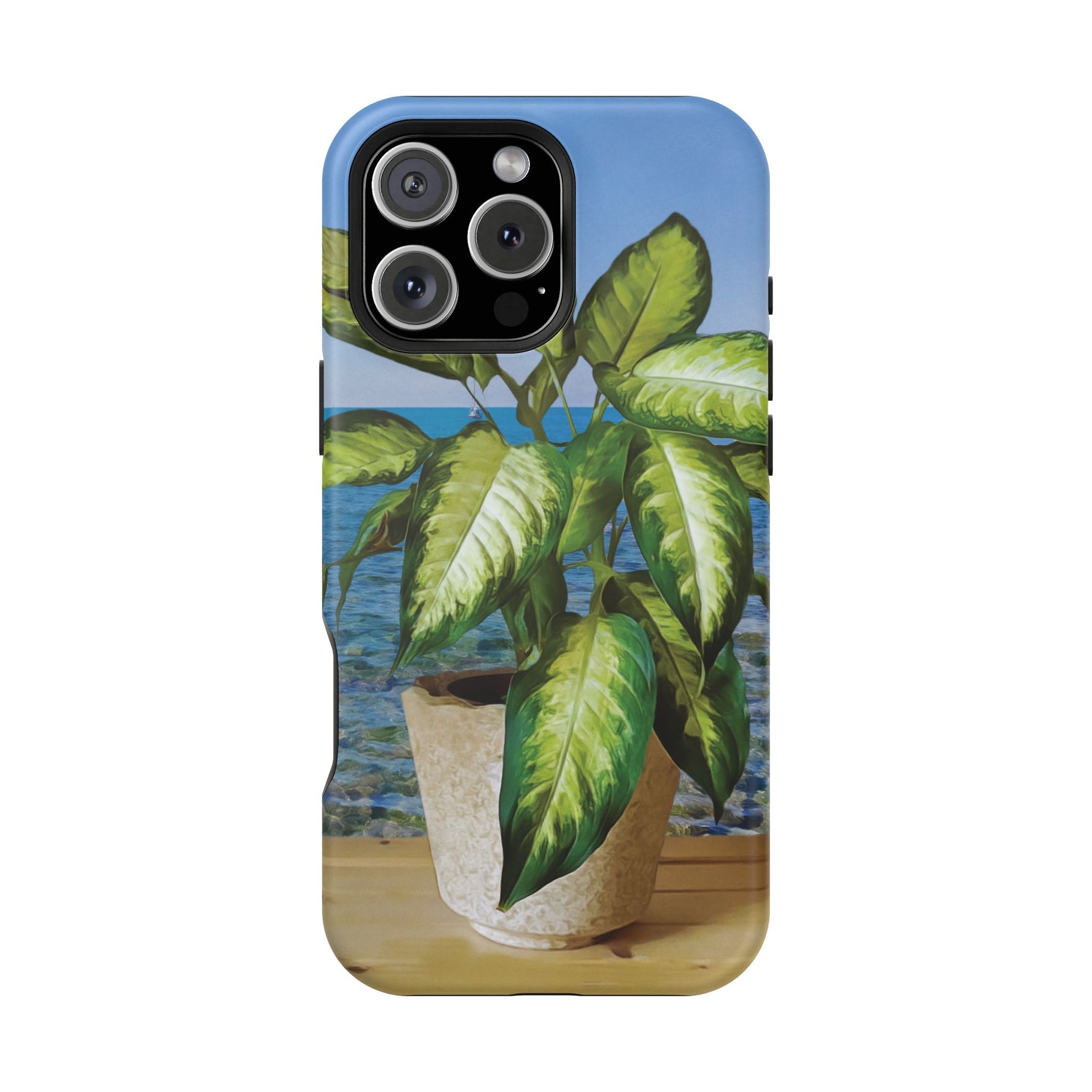 Magnetic Tough Phone Case - Dieffenbachia Plant and Sea