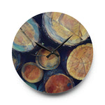 Acrylic Wall Clock - Poly Art - Wooden Trunks (Variant 8)