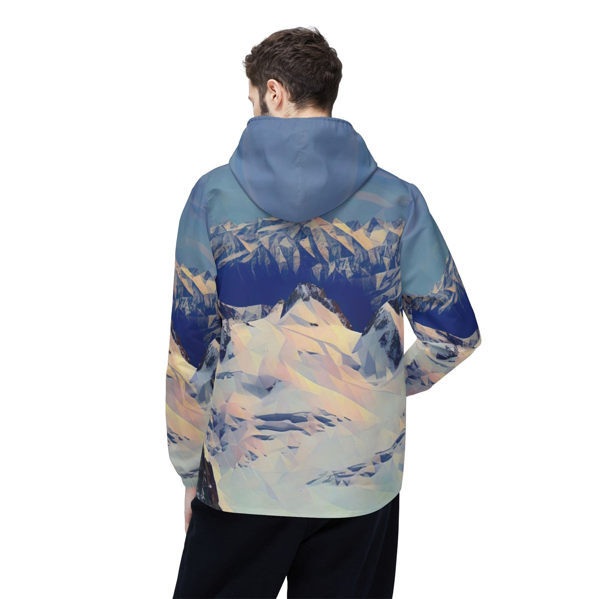 Windbreaker Jacket - Poly Art - View from Mont Blanc
