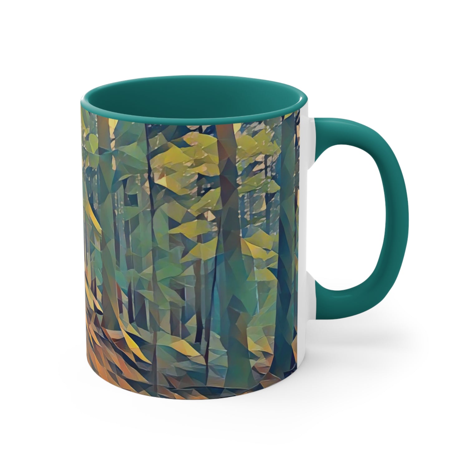 Mug 11oz - Poly Art - Forest, a Path (Variant 2)