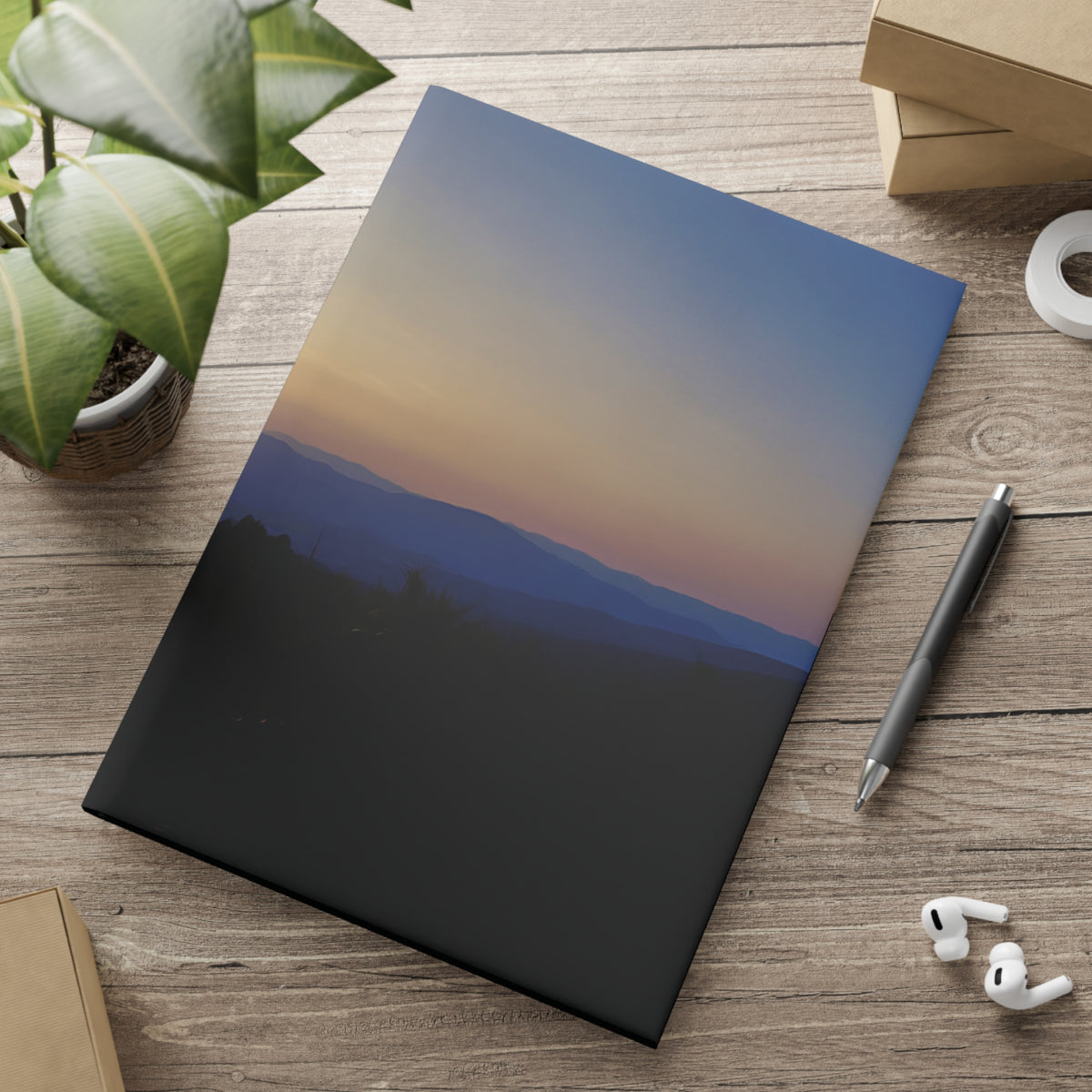 Hardcover Notebook with Puffy Covers - Sunset Sky (Variant 1)